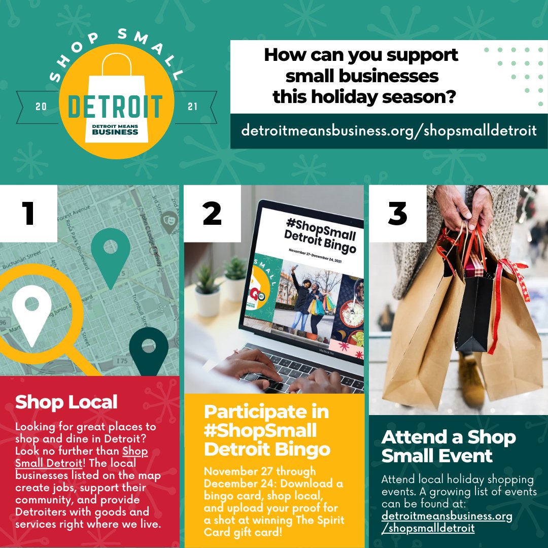 It's never been easier to support #Detroit small businesses during the holiday season! Check out Shop Small Detroit, the <a href="/DEGCAllBusiness/">DEGC</a>' small-business listing. Begin your holiday shopping search at degc.org/shop-small-det… and #shoplocal!