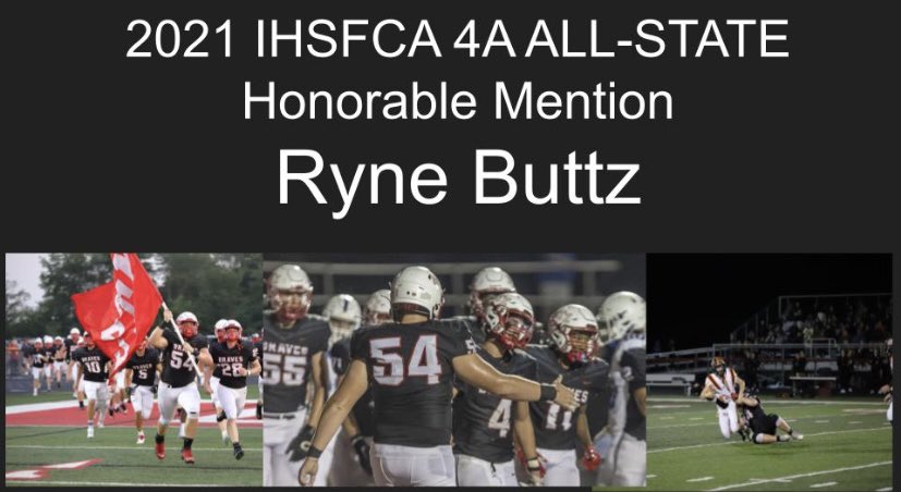 ButtzRyne's tweet photo. Honored to be named 4a IHSA All-State Honorable Mention! @CoachBigPete @EDGYTIM @Lemmingscouting @PrepRedzoneIL https://t.co/zWS4K2KsSO