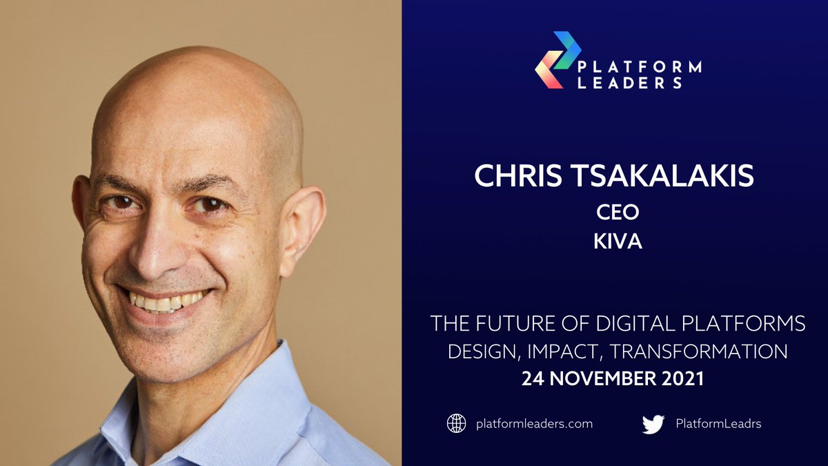 PlatformLeadrs's tweet photo. Delighted to announce that platform veteran & CEO of microfinance platform @kiva
@ChrisTsakalakis will talk about creating positive outcomes and how platforms and technology can enable financial inclusion #PlatformImpact
Join us on on November 24: https://t.co/fANEJoVBEw https://t.co/HTLsuXY9gk