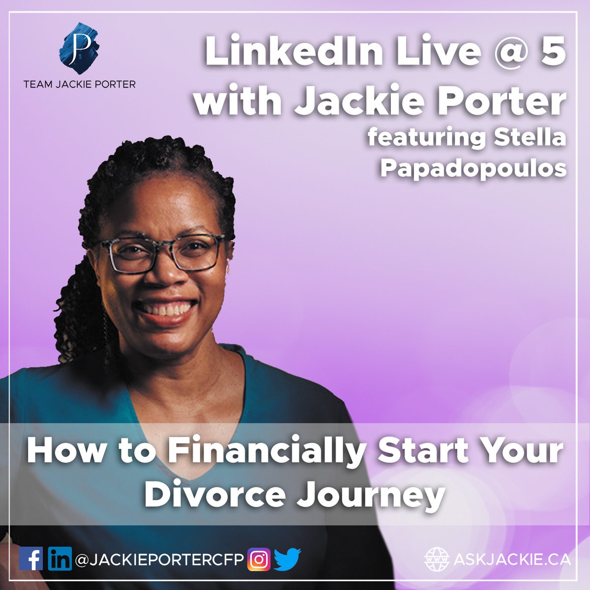 jackieportercfp's tweet photo. How do you start your financial journey during a divorce?
This week, we are following up on our previous live by hosting @TweetStella to share her insights about a step-by-step plan to start their financial divorce journey. Tune in on our Live at 5: https://t.co/WGXGfXwsCd https://t.co/OxE4aVRgJE