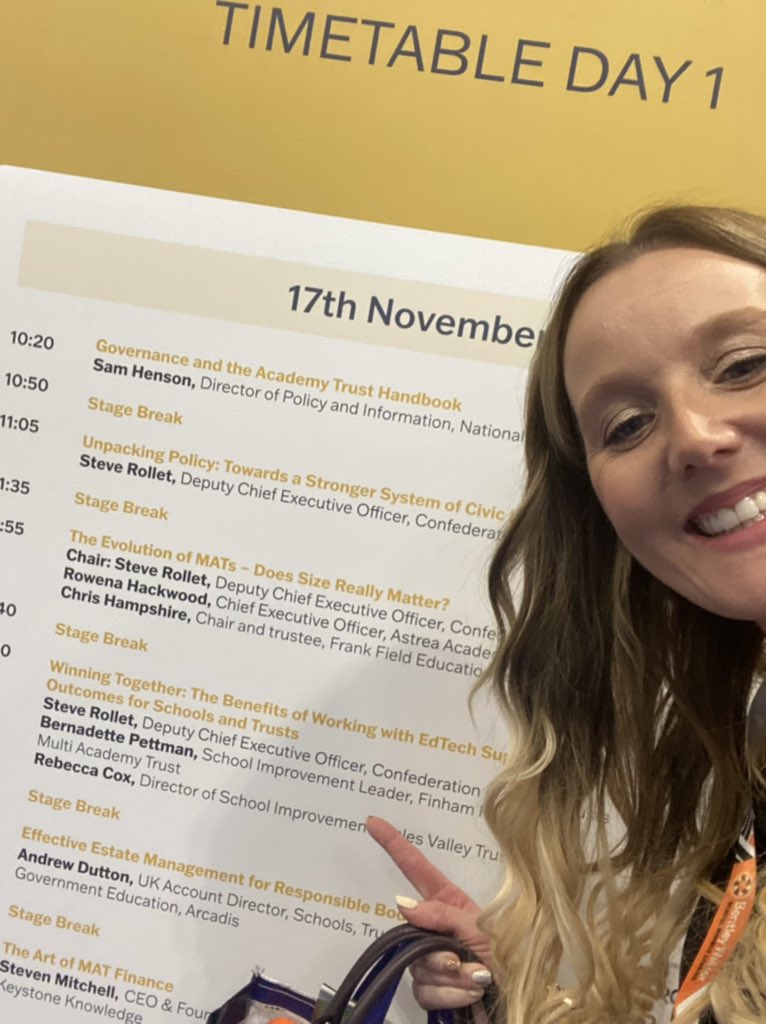 Re8eccaCox's tweet image. It’s not very often you get your name printed on a board of presenters! #EdTechsummit21 Thanks for the opportunity! @RenLearnUK