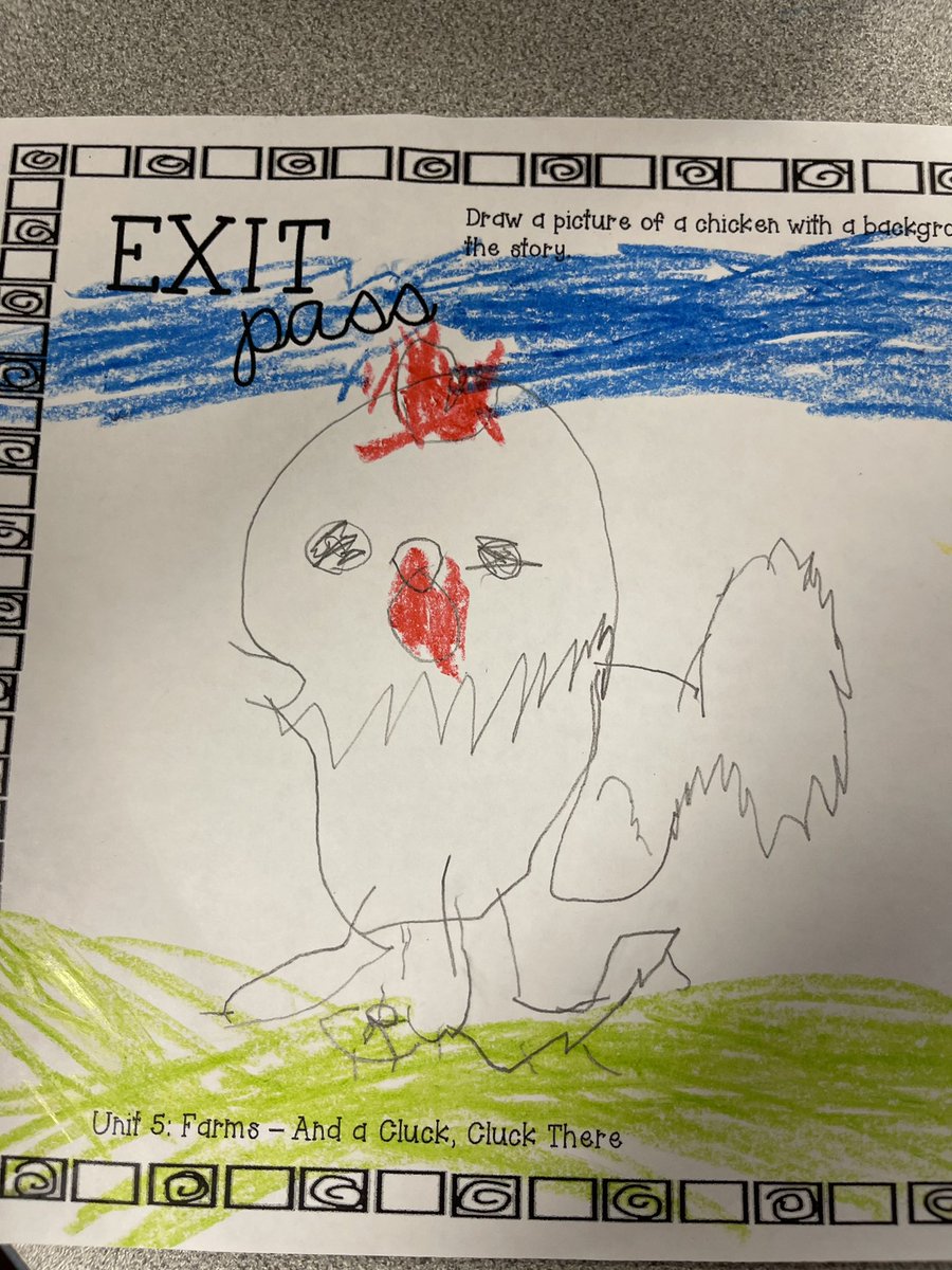 Poni3kj's tweet photo. DCEKBears CKLA chicken exit ticket!  Too cute!!!! https://t.co/fqWM75kFp6