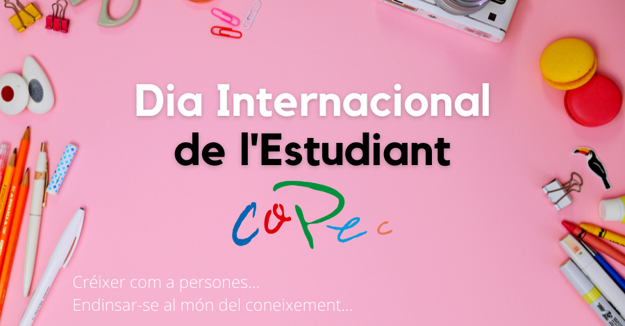CopecPedagogs's tweet photo. DIA INTERNACIONAL DE L'ESTUDIANT
Felicitats a to@s els estudiants avui que és el seu dia. Com a #pedagogs/gues i #psicopedagog/gues sabem que tot@s som estudiants perquè l'aprenentatge dura tota la vida.
#DiaInternacionalDelEstudiant #CreixementPersonal https://t.co/3VUOliICEH
