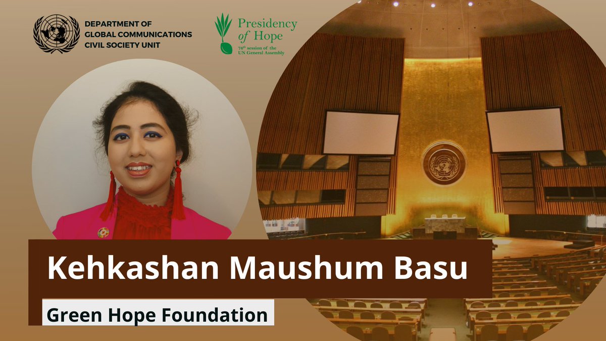 UN_PGA's tweet photo. Join us at 3pm EST for a Town Hall with civil society.

I look forward to our 5-speakers, including @KehkashanBasu of the Green Hope Foundation, who will discuss our 'third ray of hope' on responding to the needs of the planet.

Link: https://t.co/78xJYsgoU2.

#PresidencyOfHope https://t.co/OcbbxLNojh
