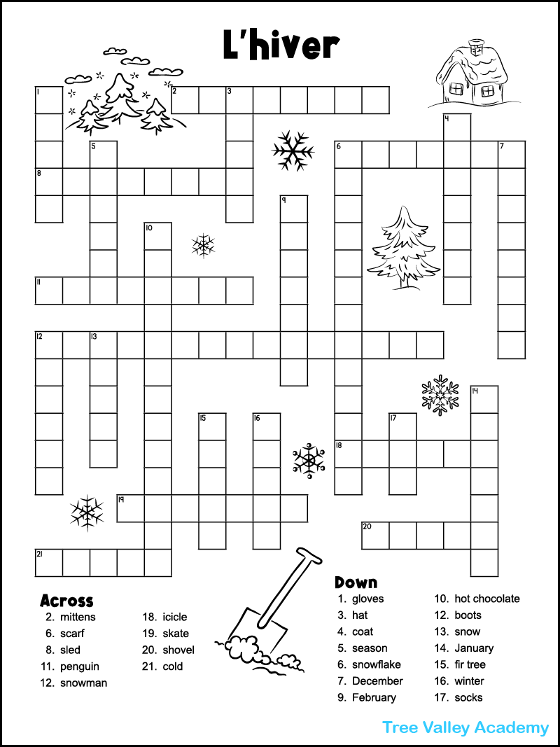 Silent Letters Crossword Puzzle for Kids - Tree Valley Academy