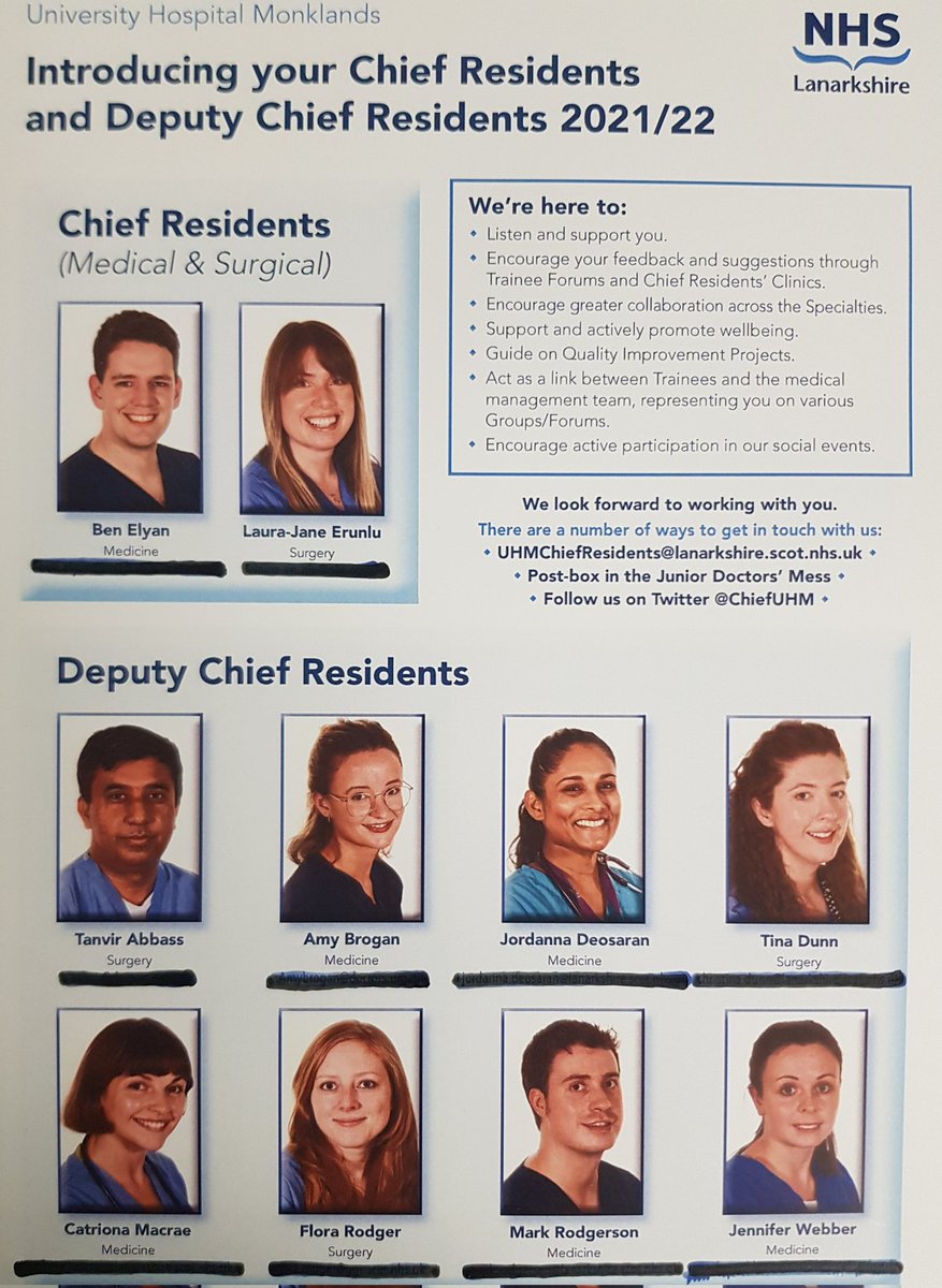 Angela S 🏴 (@purdie1305) on Twitter photo Coming to a wall near you soon <a href="/UHMonklands/">University Hospital Monklands</a>. Putting faces to names. Our fab new Chief Resident Team <a href="/ChiefUhm/">UHM Chief Residents</a> for 21/22. Another great team for the site - programme goes from strength to strength each yr. <a href="/mariondevers/">marion devers</a> @drlauramcgregor <a href="/zoecousland/">Zoe C</a> Coming to a wall near you soon <a href="/UHMonklands/">University Hospital Monklands</a>. Putting faces to names. Our fab new Chief Resident Team <a href="/ChiefUhm/">UHM Chief Residents</a> for 21/22. Another great team for the site - programme goes from strength to strength each yr. <a href="/mariondevers/">marion devers</a> @drlauramcgregor <a href="/zoecousland/">Zoe C</a>