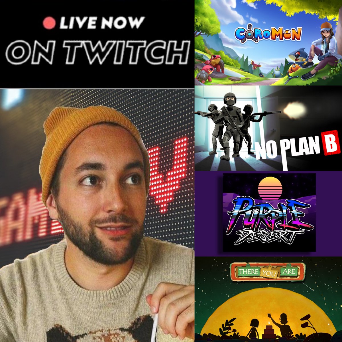 ⚠️Fan Favorite Vote #35 #TwitchStream is #LIVE in 5 mins!⚠️
Come watch <a href="/Dave_Branco/">David Branco</a> play

COROMON <a href="/CoromonTheGame/">Coromon ⚔️ Out Now on Steam, Mobile & Switch!</a>
NO PLAN B <a href="/GFX47/">GFX47</a>
PURPLE DESERT by Fantastic Team
THERE YOU ARE by <a href="/RongDengDesign/">Rong Deng</a> &amp; <a href="/ruihuangdesign/">ruihuang.3d</a>

➡️Watch at twitch.tv/thegdwc
#TwitchAffiliate #TwitchStream