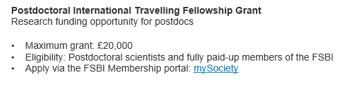Postdoc at a UK institution? Love fish ecology? Fancy coming to Chile to do some collaborative work? 

The lovely people at <a href="/TheFSBI/">fsbi</a> have a postdoc international fellowship grant open to members. Up to GBP20K!

my.fsbi.org.uk/services.php?s…