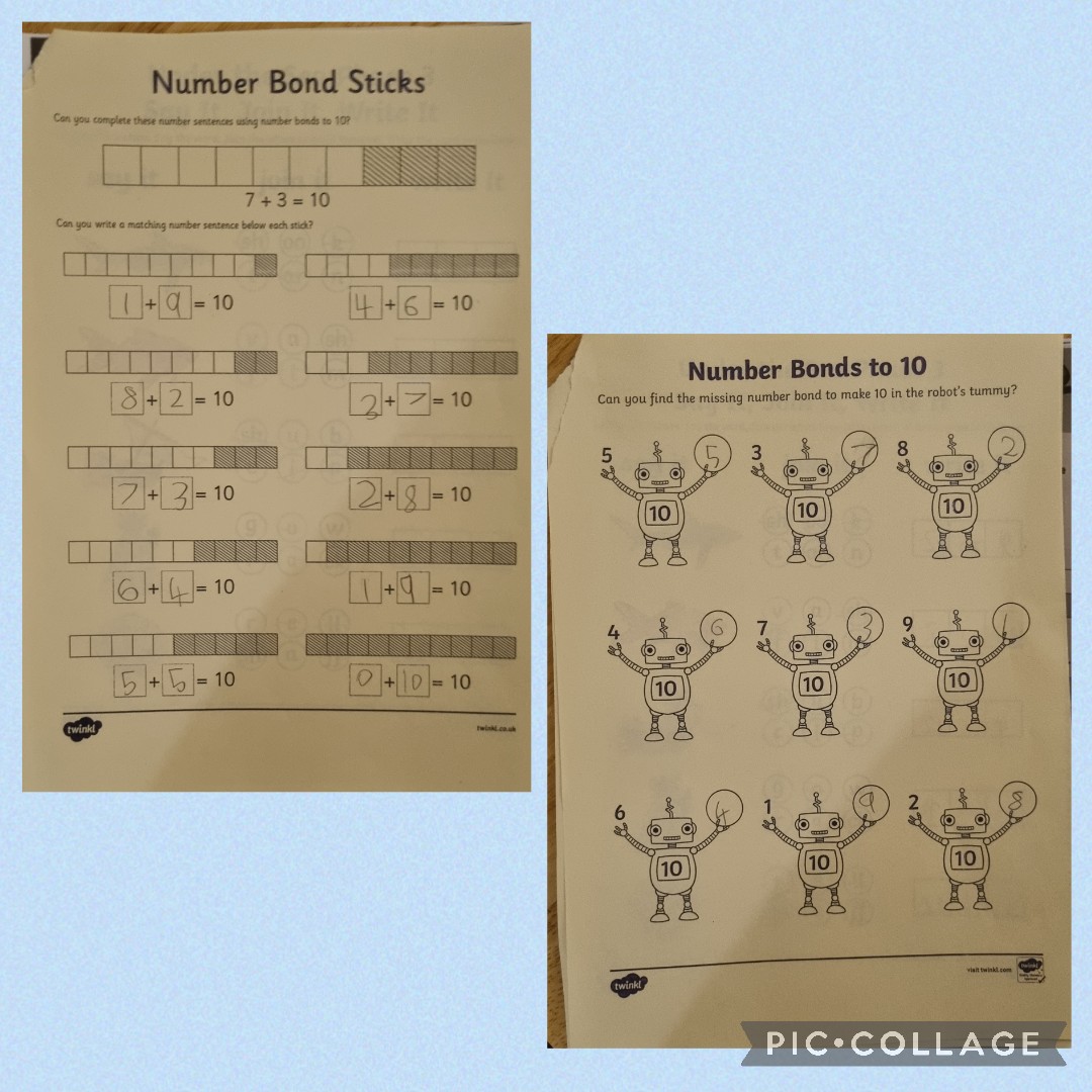 DJM0610's tweet photo. Home learning. 
🔴English/Handwriting/phonics
🔴number bonds
🔴Guided reading
🔴Tricky Math sheet.
@MrsPooleY2 @Inspire_Ashton https://t.co/GG3RNtmCAF