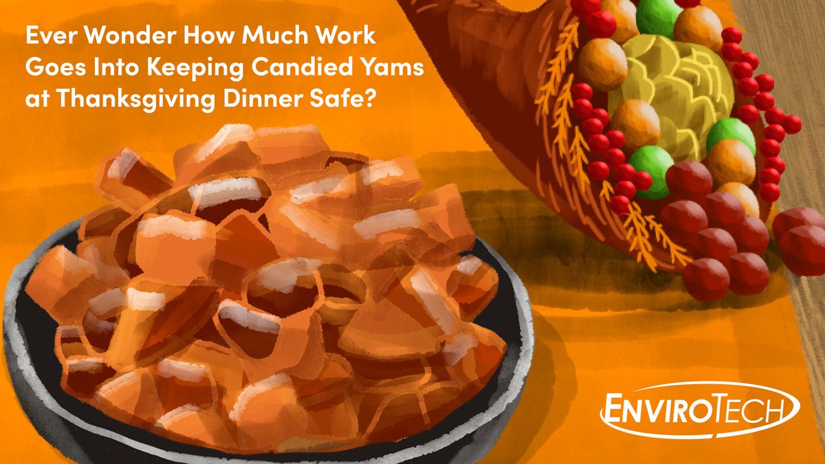 EnviroTech_Chem's tweet photo. Ever wonder how much work goes into keeping candied yams at Thanksgiving dinner safe?  Enviro Tech creates effective &amp; environmentally compliant #sanitation &amp; #disinfection products—EPA &amp; FDA approved—4 the food industry to ensure that. Learn more at https://t.co/hjnCFtPavm https://t.co/ISBhaqWtsj