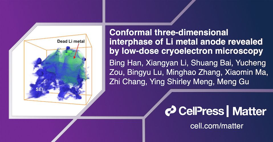 Matter_CP's tweet photo. Meng Gu, @YingShirleyMen1 & coworkers use cryo-STEM tomography to reveal the 3D SEI network structure to improve rechargeable metal #batteries in #MatterIssue29! @SusTechSZ @NANO_UCSD @UCSanDiego
Free featured article: https://t.co/ZXg01r80Yf https://t.co/ZFPyGPx4lX