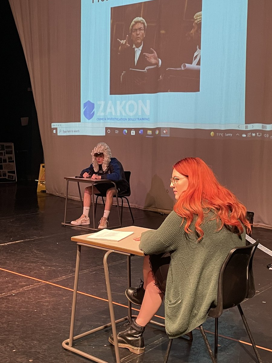 CAMSFCLaw's tweet photo. Fantastic Crime Scene to Court Room event today @MarpleSFC presented by Andrea from @Zakon_Training our year 13 criminology and law students loved it https://t.co/rzs9iHPjr6