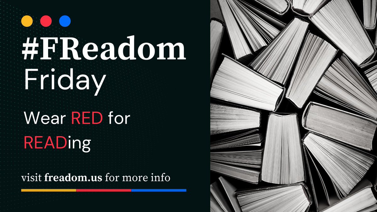 This Friday- wear Red for READing on #FreadomFriday! #FReadom RT and share!