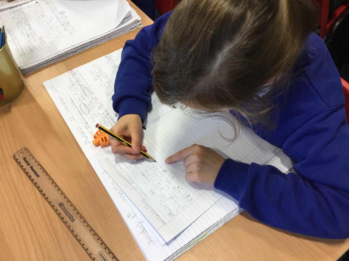 MissMAbraham's tweet photo. Apple really took their time writing up their character descriptions in their best handwriting this morning. We’re working hard to improve our pencil grip and many of us are joining our letters! #WritingIsCentral https://t.co/kc3MCB2MO2