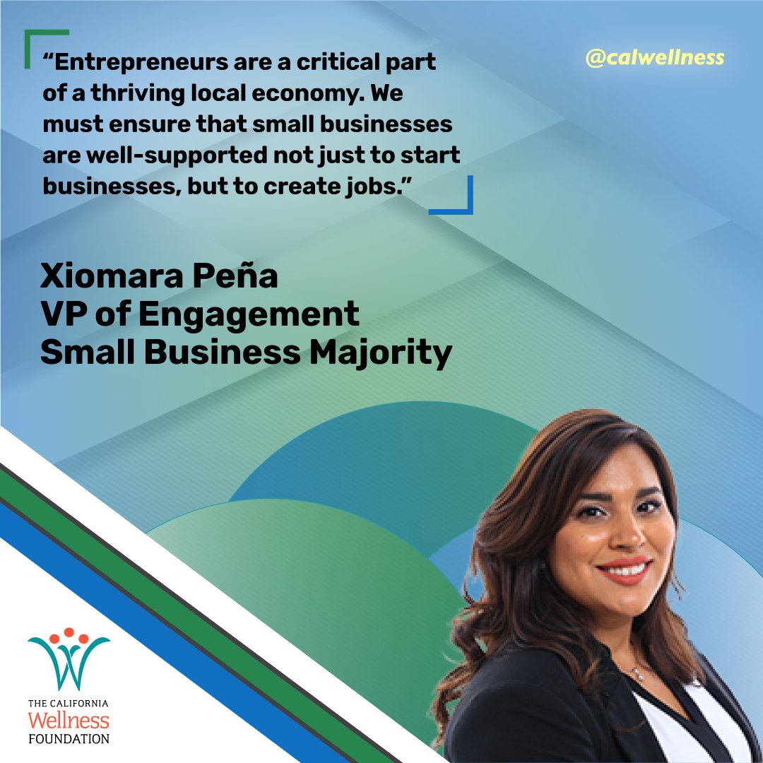 calwellness's tweet photo. Hear more from Xiomara Peña, VP of Engagement at @SmlBizMajority in our Economic Security &amp; Dignity portfolio video! https://t.co/kiHo1J4kri #AdvancingWellness @YouTube https://t.co/aunwDporfh