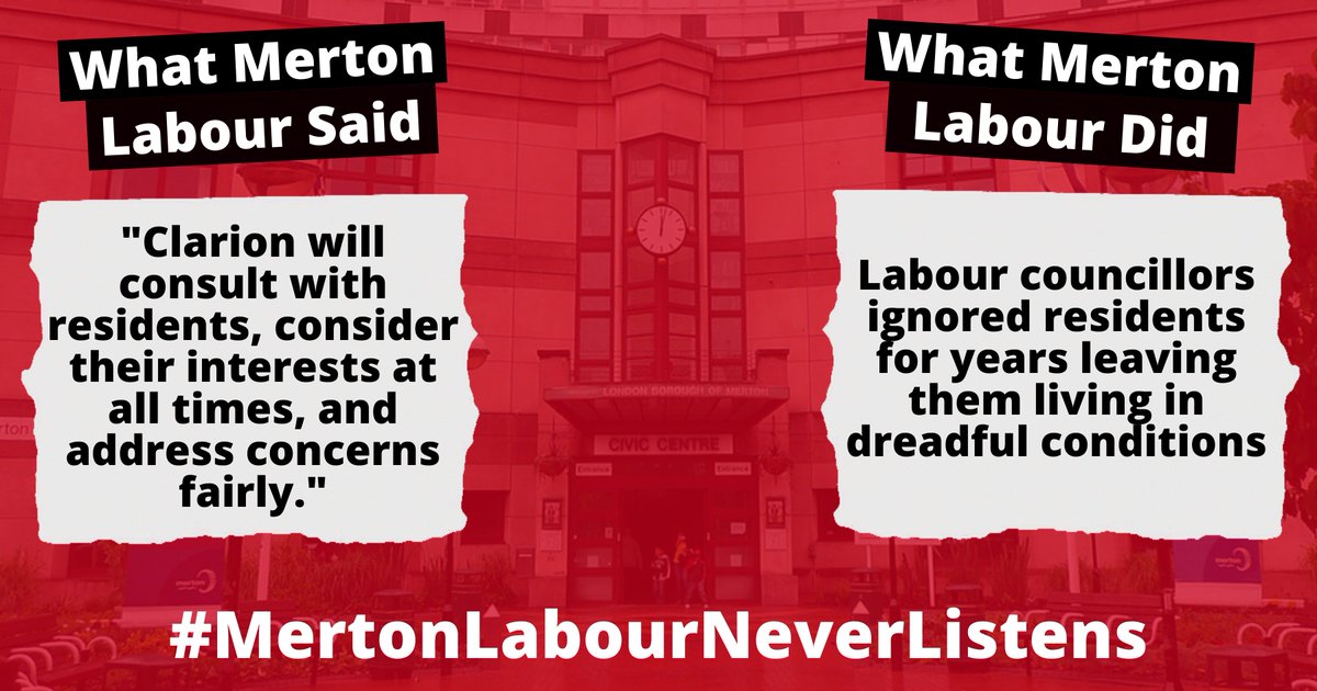 MertonTories's tweet photo. FACT: @MertonLabour councillors and @Siobhain_Mc  ignored residents for years and then gifted #Clarion over £72 million #MertonLabourNeverListens #Merton https://t.co/eVedyEPBM2