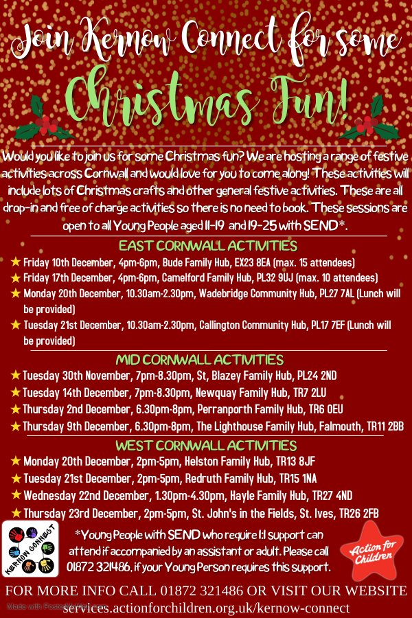 HeadStartKernow's tweet image. Join Kernow Connect for some Christmas fun!! 🎄 #Fun #Christmas #Activties
