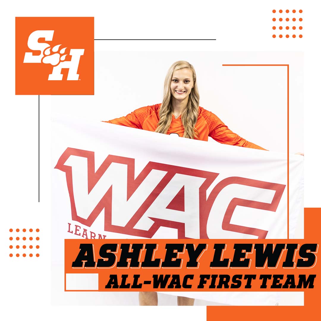 Congrats to Ashley Lewis for bring named to the all-WAC first team! 

She ranked fourth in the <a href="/WACsports/">The Western Athletic Conference</a> in kills per set and has reached double figures in 20 of 23 matches this year #EatEmUpKats 

STORY ✏️ bit.ly/3CpDC9x