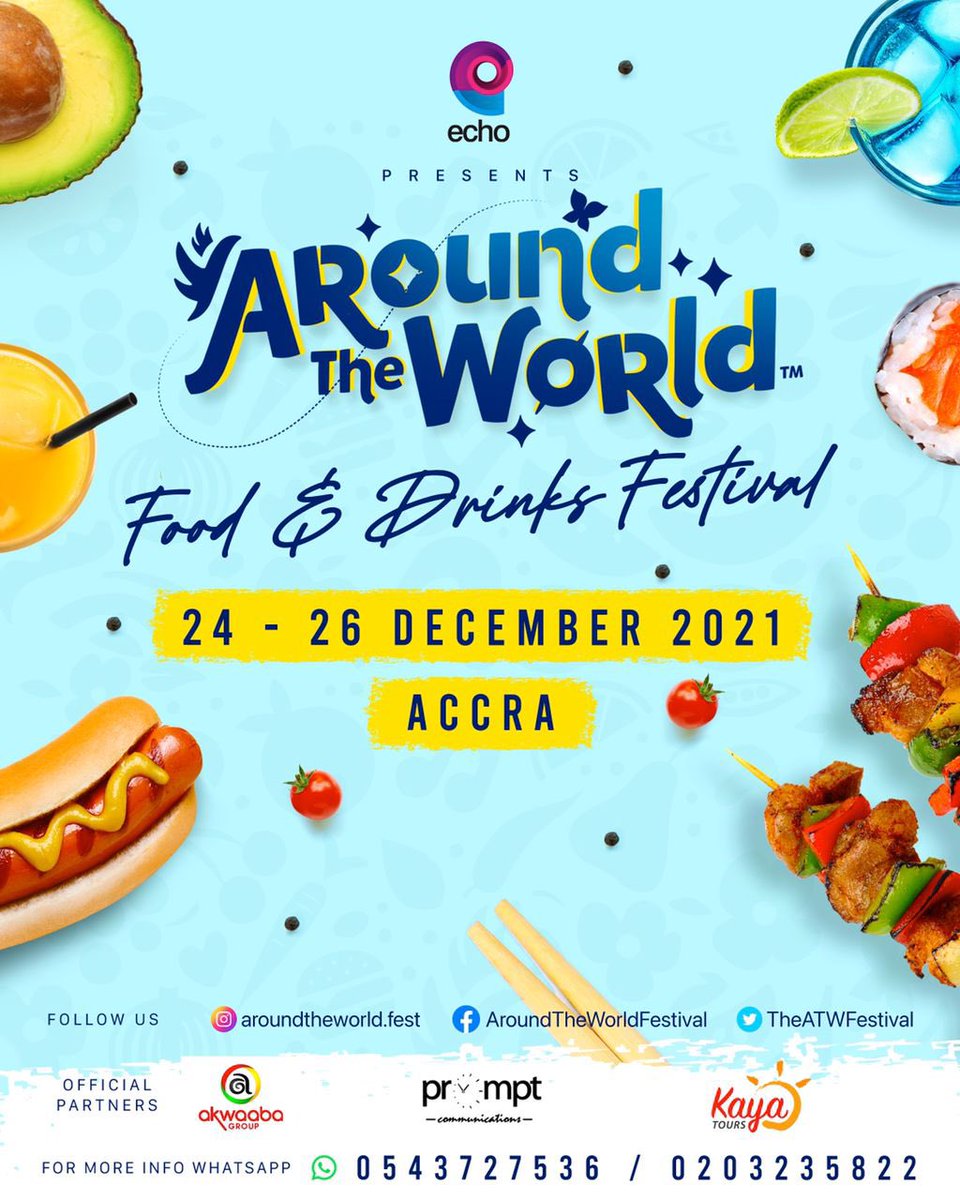 GoodestBoi2's tweet photo. This DECEMBER, join @TheATWFestival and @ThisIsEcho_ as they journey us through the various types of food and drinks around the world. Don’t loose guard. 

#AroundTheWorld 
#FoodAndDrinksFestival https://t.co/ovSKGLcD8k