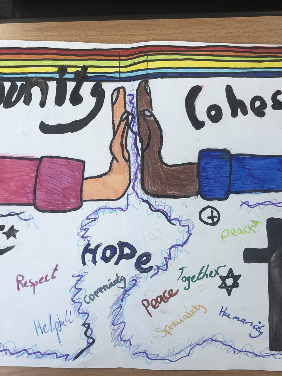 RachTrs's tweet photo. Year 7 Community Cohesion Projects. Super proud of them all! They represented Community Cohesion in a creative and coherent way. They stood up at the front, spoke confidently and answered my questions brilliantly! 🌍👫👭🏼👫 https://t.co/1cZoMiRZEK