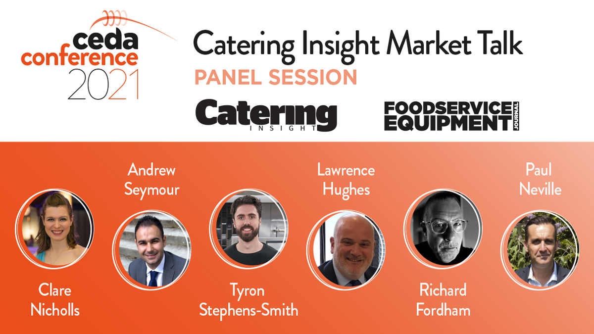 CEDAUK's tweet photo. Market Talk chat series from @cateringinsight and @FEJournal will be LIVE at the #cedaConference!
The panel discussion about sustainability, will ft Richard Fordham of @solutions_ki, Lawrence Hughes of @FalconFoodserv, @CHR_Paul_Nev and Tyron Stephens-Smith of @TAGukltd. https://t.co/zjsfbCZSiC