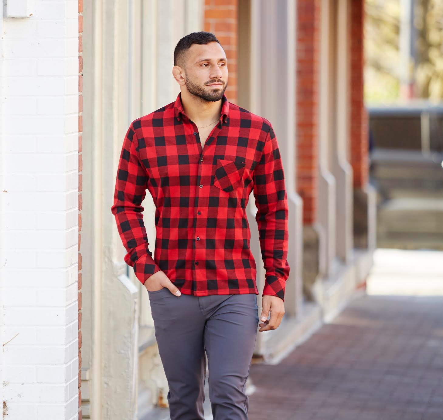 Red checkered shirt outfit men new arrivals