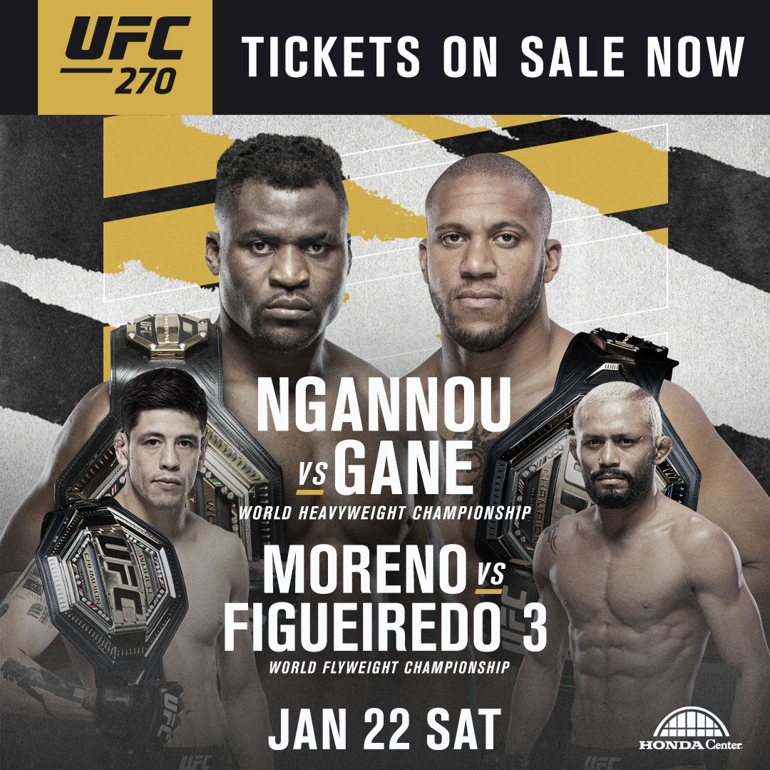 ufc's tweet photo. Get 'em while they're hot 🔥

 🎟 #UFC270 tickets officially 𝙊𝙉 𝙎𝘼𝙇𝙀 now!

[ Jan 22 | Tickets 🔗 https://t.co/0noMO5S0Td ] https://t.co/BqyBDCEWpH