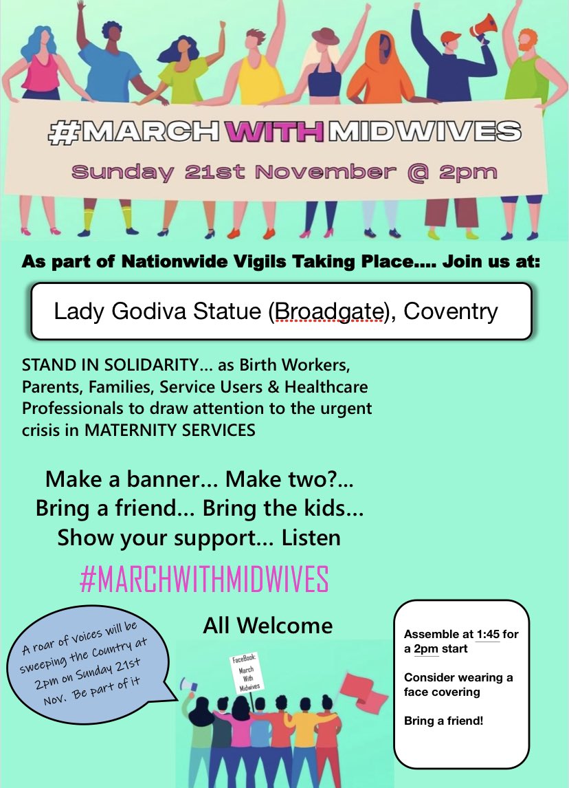 stmwsam01's tweet photo. Share it far and wide! #fourdaystogo #MarchWithMidwives @GEHMaternity @covintstudents @UHCW_CPSM @MaternitySwft https://t.co/djUnt0jG95