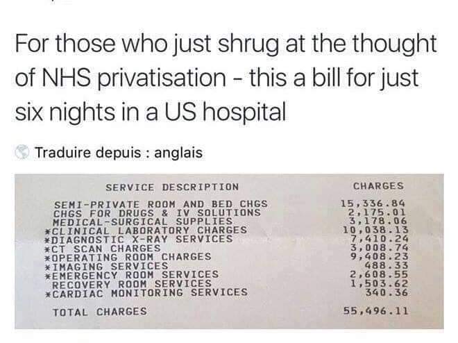YourNHS2021's tweet image. Let&apos;s face it this Health and Care Bill is modelled on the American system.

If we don&apos;t #ScrapNHSBill it won&apos;t be 5k invoices we get based on the valued public service the NHS provide but but 55k when privateers attempt to drive profits.