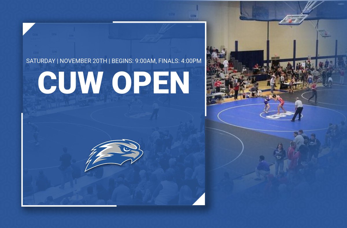 CUWWREST's tweet image. CUW OPEN this Saturday, November 20th! Wrestling starts at 9:00am and finals are scheduled for 4:00pm. If anyone is interested we are looking for extra workers! email kevin.koch@cuw.edu if interested