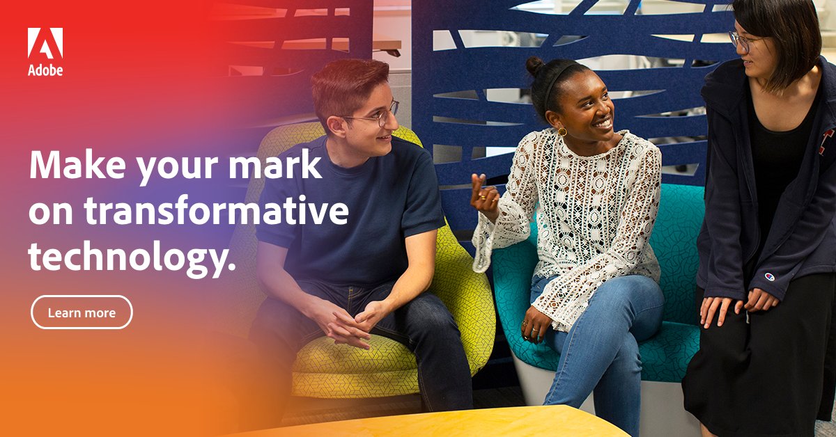 AdobeResearch's tweet photo. Are you pursuing a PhD or a master’s degree in #ComputerScience or related fields? Are you interested in collaborating on state-of-the-art technologies across a range of #research areas? @AdobeResearch’s 2022 #internships are open for applications! https://t.co/nCPmzuG6dc https://t.co/2HkvOZCcZl
