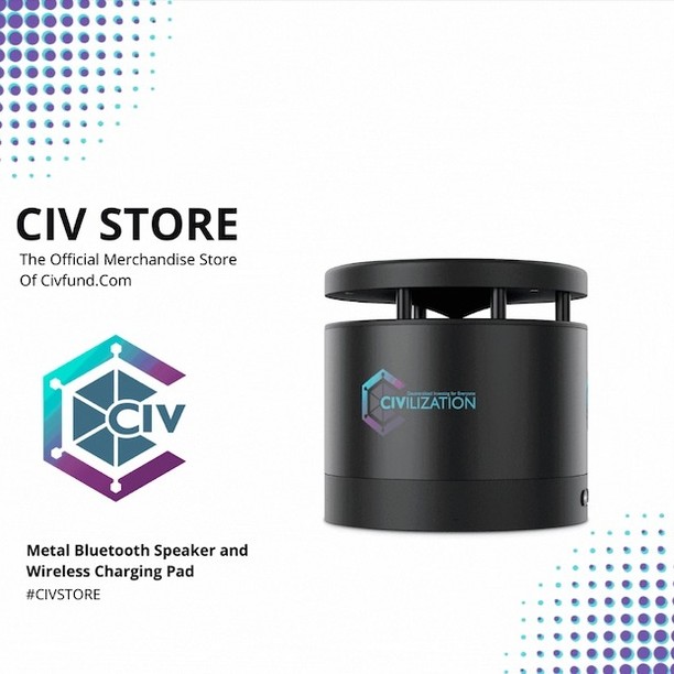 Token_CIV's tweet photo. #CIVians, here today's giveaway from our #CivStore 
Today's prize ➡️ $CIV Bluetooth speaker and charge pad! 
How join:
- Follow our official twitter and instagram accounts
- Like and comment this post 

A lucky CIVian will win today's giveaway. Do you like it? https://t.co/HB8dXcaqY9
