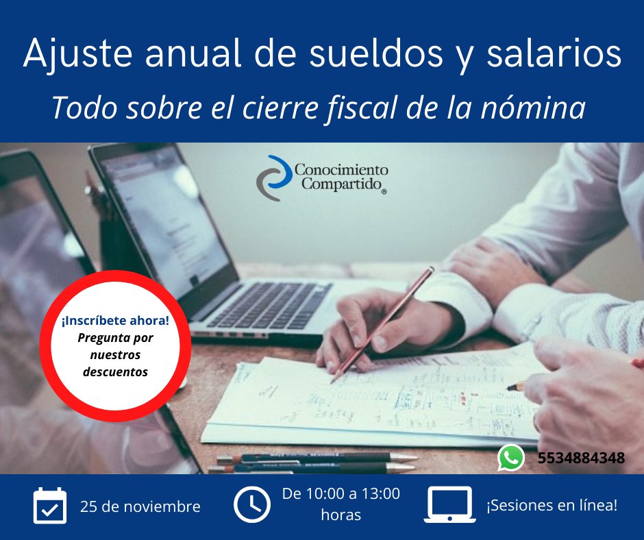 Conocimiento_C's tweet photo. AJUSTE ANUAL DE SUELDOS Y SALARIOS

📧Solo COMENTA ESTA PUBLICACIÓN y te enviaremos los detalles directo a tu inbox  
o MANDANOS UN WHATSAPP:
(55) 34884348 / (55) 30681757
 🎓Conocimiento Compartido > Más de 12 años transformando personas y empresas
🏆 Garantía de Satisfacción https://t.co/BqwrKtSibL