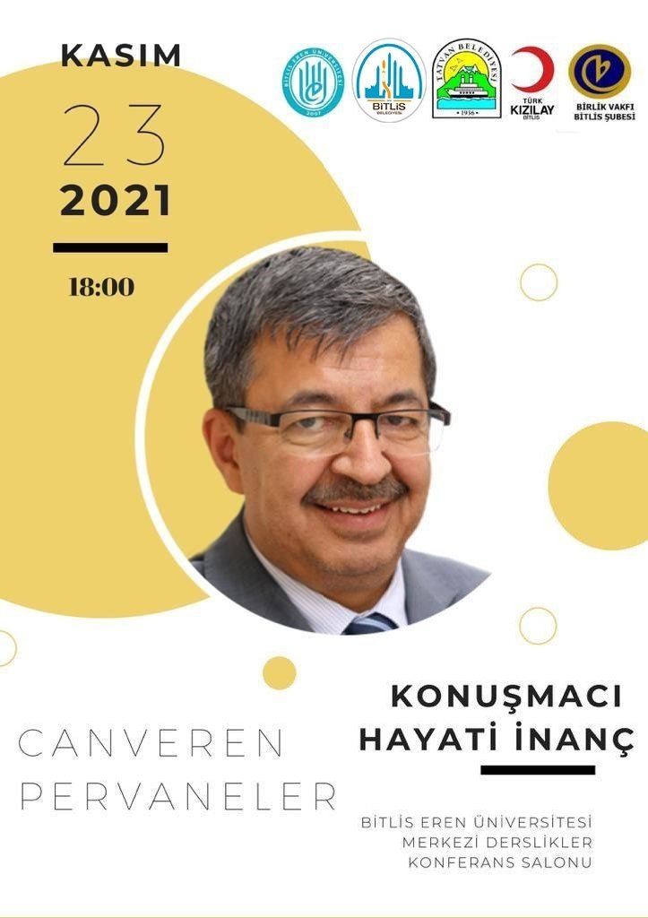 Kıymetli hocamız Hayati İnanç’ı Memleketimizde konuk ediyoruz.

📍Bitlis Eren Üniversitesi Konferans Salonu
📆 23 Kasım Salı  ⏰ 18:00

Tüm halkımız davetlidir.