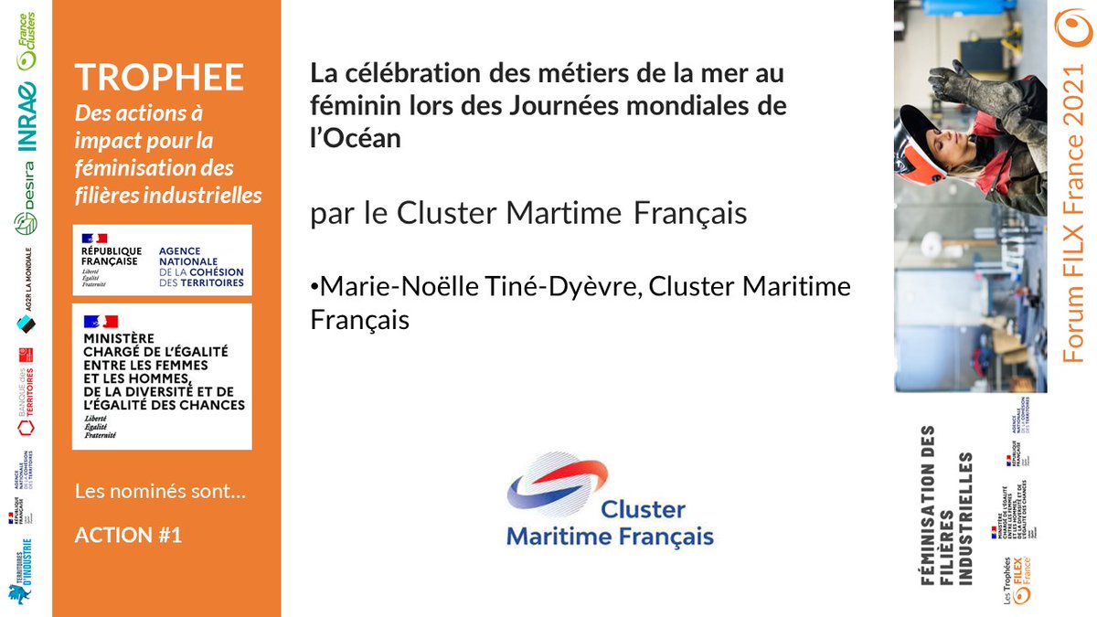 ClusterMaritime's tweet photo. Trophées #FILEXFrance🏆: le CMF est nominé! Votez av le 28/11 pour notre plan d’action de féminisation de la filière maritime "Cap sur l'égalité pro ♂️♀️" présenté par @TineMarieNoelle 👉https://t.co/RWIzog4qcw
@WistaFR #EllesdelOcean @Ellesbougent
➡️https://t.co/aDtv4pQkDn https://t.co/Xaew13ijCE