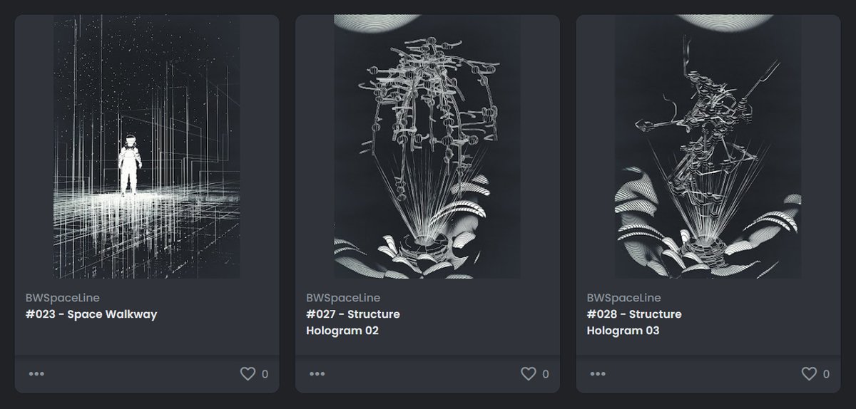 _utji_'s tweet photo. These pictures don't have a price tag, looks like they are not for sale. It's an Opensea bug : they are available for 0.1 ETH! Click on them!

https://t.co/zfaAnNT3L7

#nft #nftart #nftcommunity #nftdrop #nftcollector #space #scifi #sciencefiction #blackandwhite #graphicdesign https://t.co/e2Gi64eLhQ