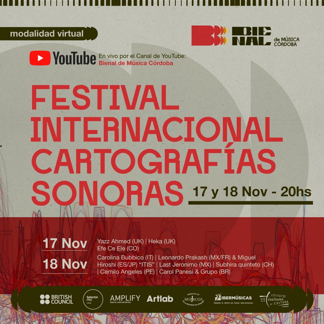 arBritish's tweet photo. #HOY! Festival Cartografías sonoras dentro de la @bienalmusicacba🎵⚡️

Se presentan los shows de las artistas @iamheka y 
@YazzAhmed1, presentadas por el programa #SelectorPro, y @EfeCeEle_Art, artista del programa #AmplifyDAI

📅17/11 - 20pm 
🌍En vivo👉https://t.co/qpalX714iF https://t.co/zIEFb3zYz2