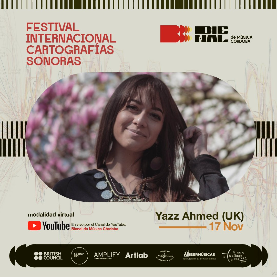 arBritish's tweet photo. #HOY! Festival Cartografías sonoras dentro de la @bienalmusicacba🎵⚡️

Se presentan los shows de las artistas @iamheka y 
@YazzAhmed1, presentadas por el programa #SelectorPro, y @EfeCeEle_Art, artista del programa #AmplifyDAI

📅17/11 - 20pm 
🌍En vivo👉https://t.co/qpalX714iF https://t.co/zIEFb3zYz2
