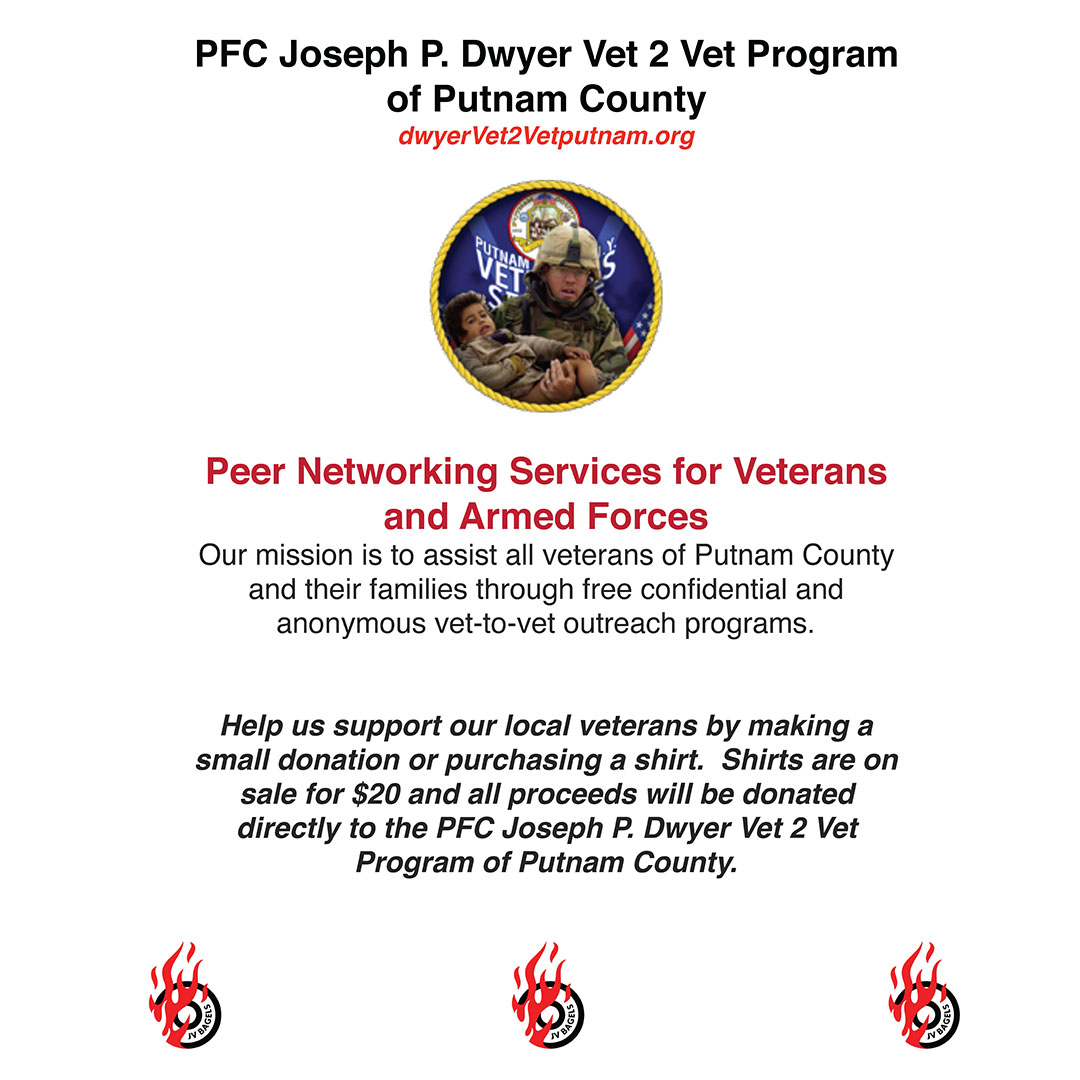 DwyerVet2VetPut's tweet photo. Thank you in advance for your support of our Vet2Vet program and this fund-raiser which was initiated by our neighbor, Greg, from JV Bagels.
#supportveterans #Vet2VetPutnam #JVBagels #PutnamCountyNY https://t.co/zlX97Xs196