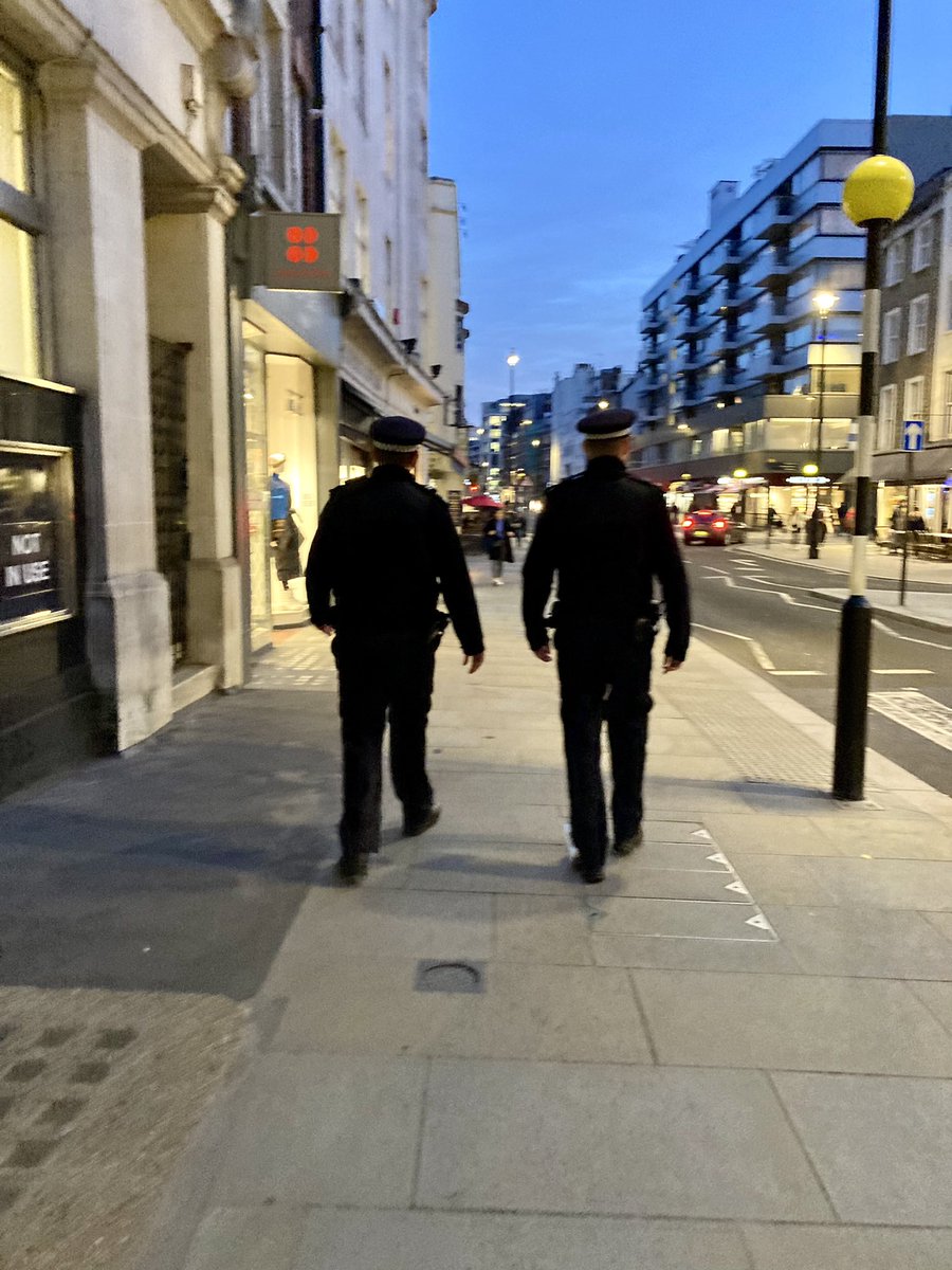 MPSMarylebone's tweet photo. Officers out on reassurance and ASB patrols in and around the W1 area #safercommunity #stchristopherplace #marylebonehighstreet https://t.co/f8Gfwo5Cxm
