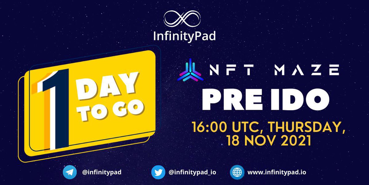 nftmazeio's tweet photo. Save the date ! Load your wallets and get ready for IDO $MAZE #NFTMAZE  visit https://t.co/PTvxWSdQ06 for more details @InfinityPad_io https://t.co/H3D664wAQK