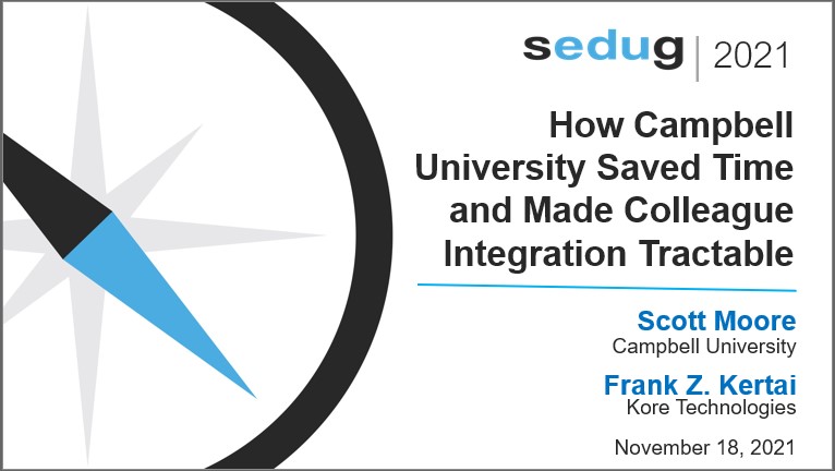 KoreTech's tweet image. Kore is happy to be back in-person at the SEDUG 2021 Conference! Visit Frank Kertai &amp;amp; Mark Dobransky Booth#4. Don&apos;t miss our session w/ Scott Moore from Campbell University Thursday 1:00 Palisades D. #sedug  @sedugconf  koretech.com/kore_integrator