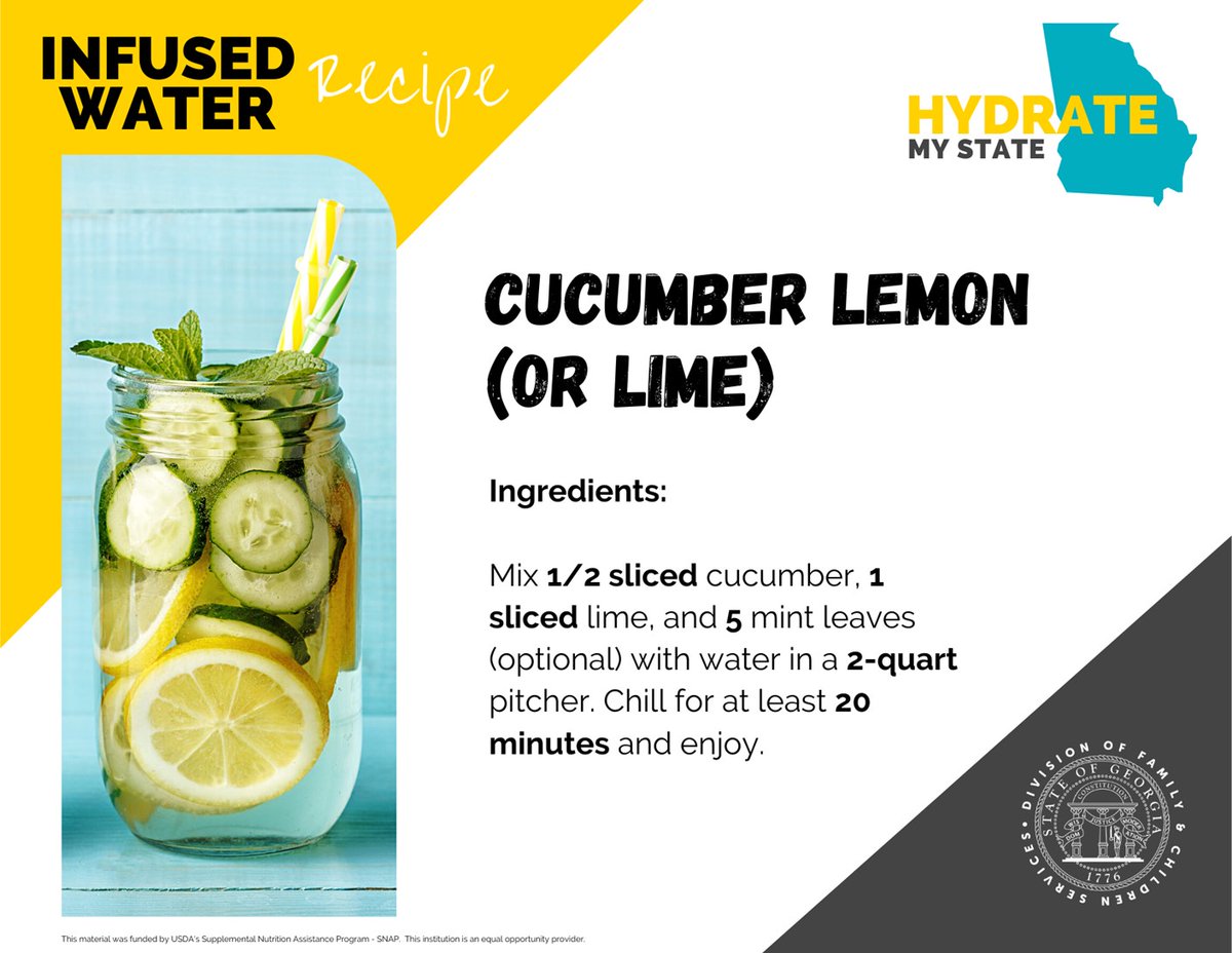 GADFCS's tweet photo. Infused water is a simple and easy way to get your daily dose of water intake! Cucumber Lemon is a refreshing and tasty combination.
 #HydrateMyStateGA https://t.co/h6E9INyHj7