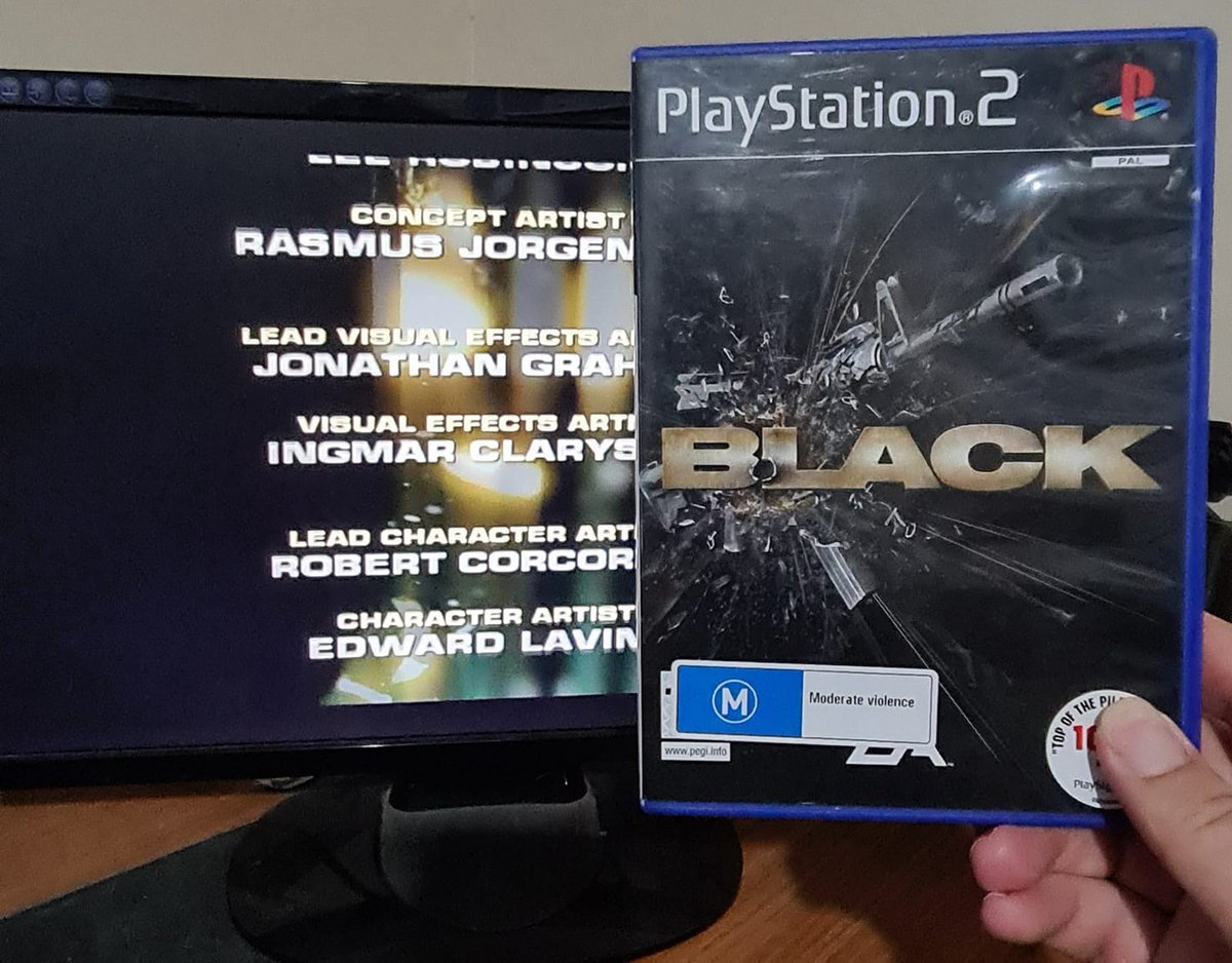 PshychedPlayPS2's tweet photo. Game #277 - Black - Completed!
Finally completed this game, and what an awesome game it is! Shame it never got a proper sequel though but oh well... #black #blackps2 #blackgame #ps2 #playstation #playstation2 #gaming #ps2gaming #pshychedplaysps2 #pshyched https://t.co/mskBbWFyM7