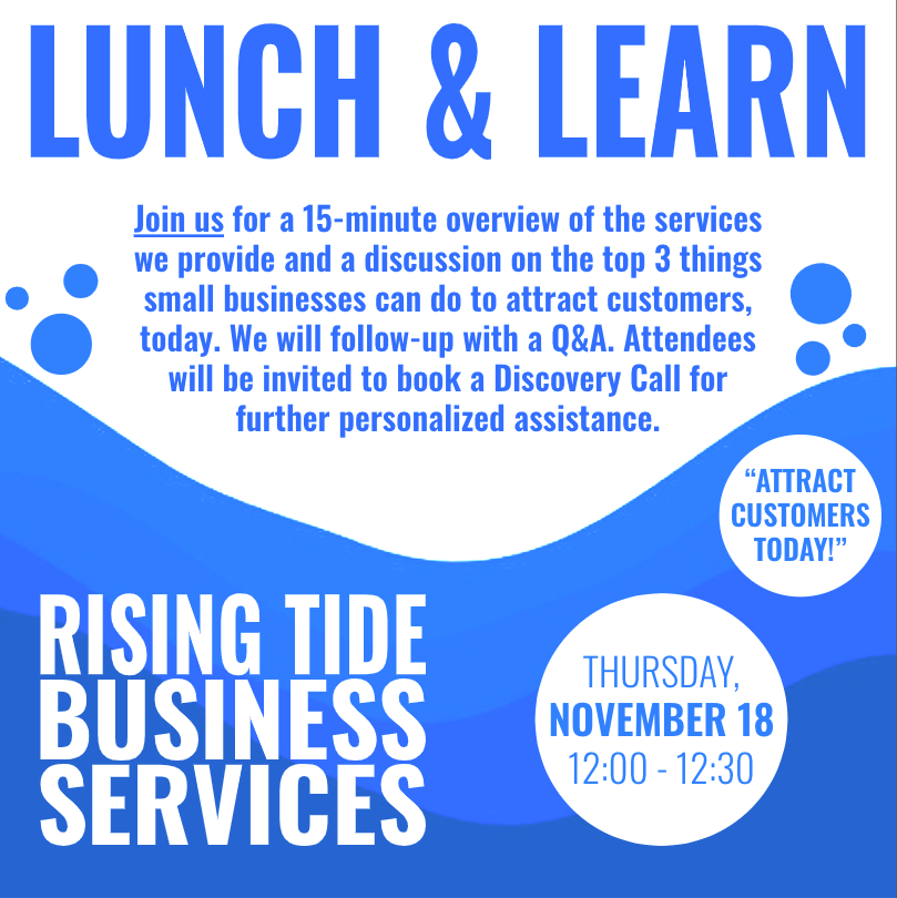 Tomorrow!

Rising Tide Business Services (RTB) is a social enterprise of the Rural Islands Economic Partnership, dedicated to helping local businesses and organizations to “ride a wave of growth for your island venture.” 

lp.constantcontactpages.com/su/OtMmDiK/Lun…
