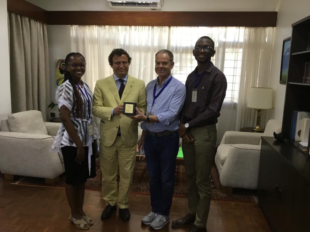 acfrtanga's tweet photo. Introdurre il Progetto Tanga all’ambasciatore Italiano della Tanzania, Marco Lombardi con Harrieth Peter e Castory Munishi a Dar es Salaam oggi https://t.co/00cglR1aOj