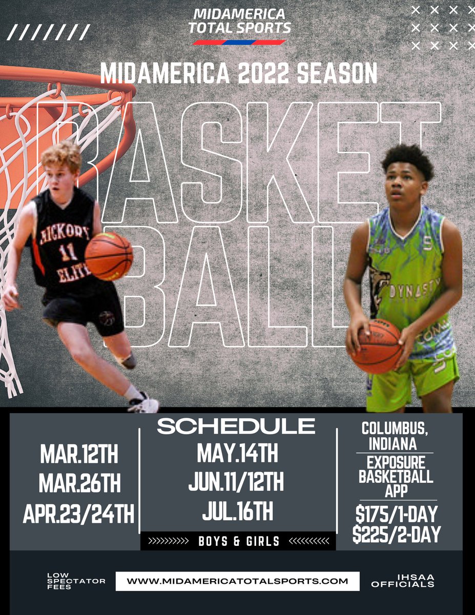 MATotalSports's tweet photo. MidAmerica Youth Basketball 
2022 Season Registration Is Open
@exposurebball https://t.co/0Ezuam37p0