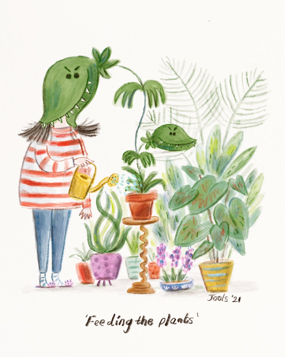 joolsbentley's tweet photo. Feeding the plants! 
This print will be included in my new online print shop opening next week! 
Watch this space for more details 👀💕🌱

#plants #plantprint #artforsale #artprintsforsale #plantmemes #shopsmall #shopindie https://t.co/AkXPoeWOcO