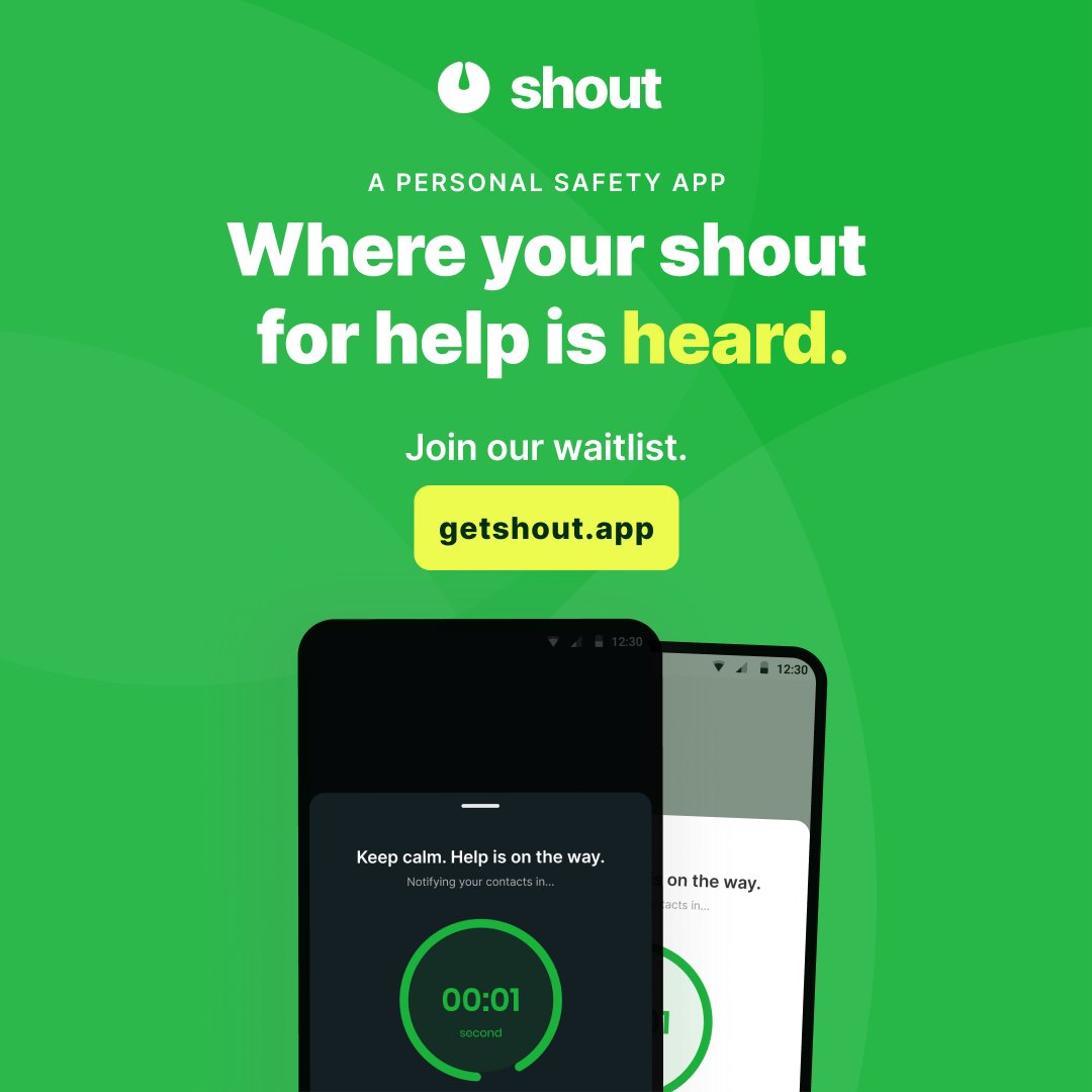yoofi_graham's tweet image. A personal safety app to notify friends and family when in danger or in an emergency.
Follow @ShoutAppHQ & join the waitlist to be notified when the app launches.
#shout #safety