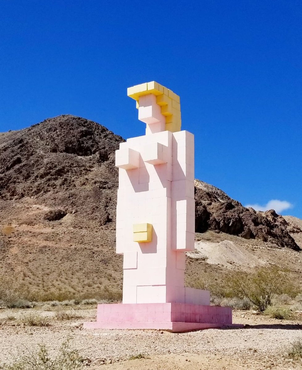 Leavingfromla's tweet photo. A3. Rhyolite ghost town &amp; Goldwell Open Air Museum in Beatty… love the unique art and tons of history #iExploreChat https://t.co/F67iwCjZoI